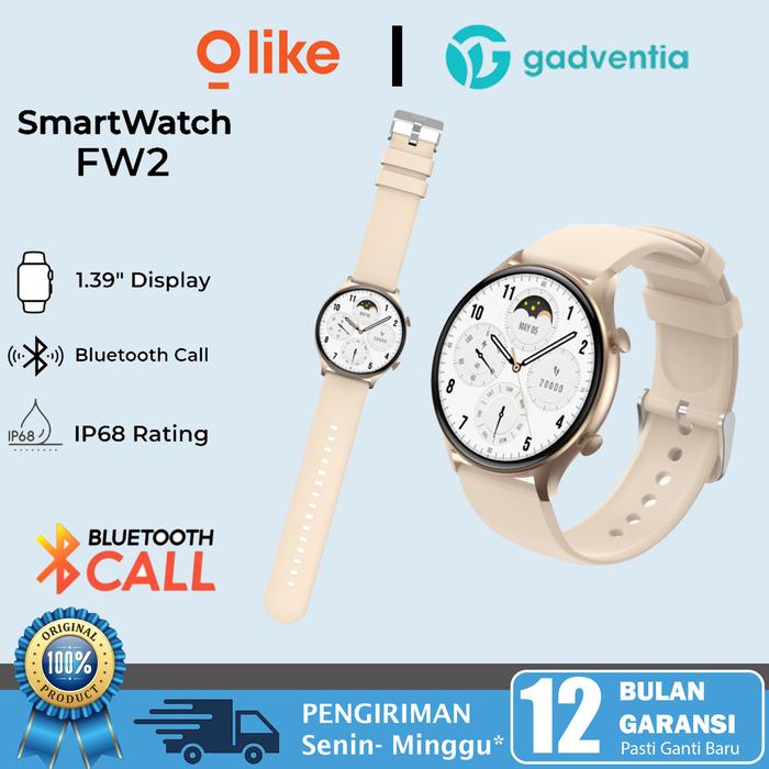 Gambar Olike FW2 Smartwatch Wide HD Screen Bluetooth Call Olahraga Jam Tangan Pintar Wanita / Pria IP68 Waterproof With Apps Garansi Resmi - GOLD dari GADVENTIA undefined Tokopedia