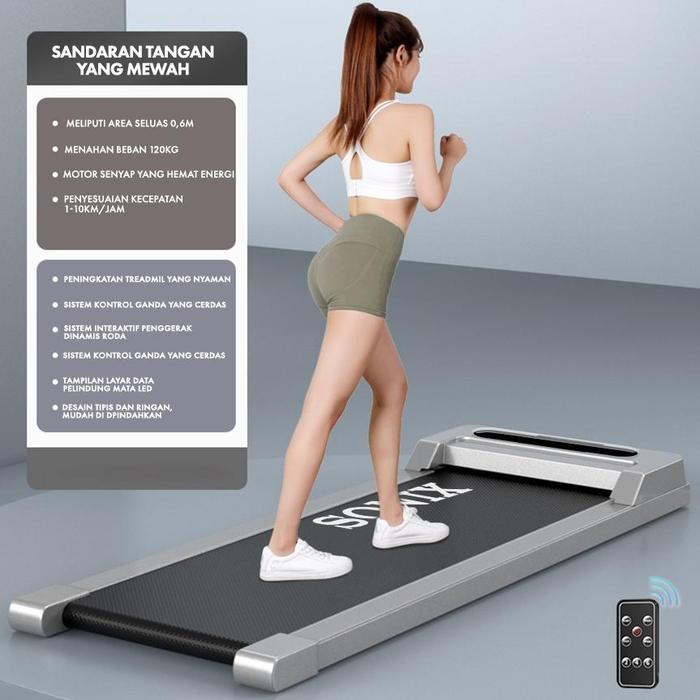 Gambar 【Ready】Sonix Treadmill STR01 Running Mat Listrik Lipat Treadmill Elektrik Alat Fitness Walking Pad Small Foldable Ultra Quiet Indoor Home Fitness Equipment - Gray dari Jigen Official undefined Tokopedia