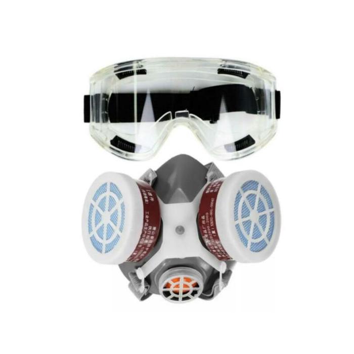 Gambar Paket Masker Gas Respirator Filter Mata Lab Anti Kimia Semprotan Cat Safety With Glass Kaca Pelindung Proyek Pabrik Industri - M1, Paket komplit dari Jawa Projek undefined Tokopedia