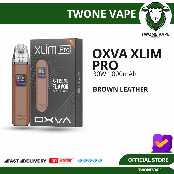 Gambar Oxva Xlim Pro New Color 30W 1000mAh Pod Kit by Oxva / Slim Pro - BROWN LEATHER dari Twoneofficial undefined Tokopedia