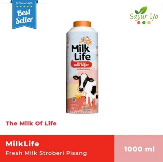 Gambar MilkLife Fresh Strawberry Banana Milk 1 Liter / Pack 100% Susu Sapi Segar Murni Pasteurisasi Rasa Stroberi Pisang HALAL dari Sayur Ijo Jakarta undefined Tokopedia
