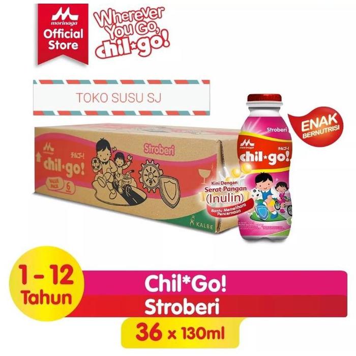 Gambar Chil Go Cair Liquid Uht Carton 36X130Ml Vanila Coklat Strawberry Original Melon Madu/Karton/Chilgo Carton/Liquid/36 X 130Ml/Karton/36Pcs - STROBERI dari RyryStoree undefined Tokopedia