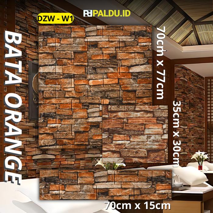 Gambar Paldu ID - WALLPAPER STIKER 3D Ukuran 70cm x 77cm Motif Batu Bata 3D - BATA 1 dari Palduid undefined Tokopedia