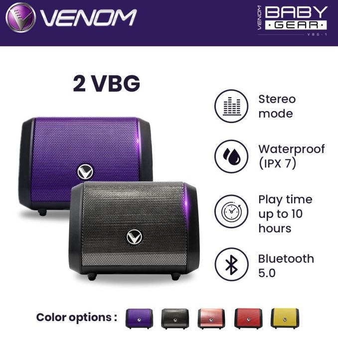 Gambar Venom Paket 2 Speaker Bluetooth Wireless Stereo Venom Baby Gear VBG - Titanium (1), Ungu (2) dari HANS_SPT undefined Tokopedia