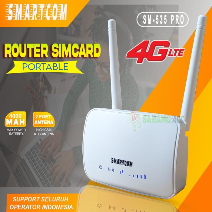 Gambar SMARTCOM SM-535 PRO Modem Wifi Router 4G LTE Unlock Baterry 4000 MAH dari VQ TECHNOLOGY undefined Tokopedia