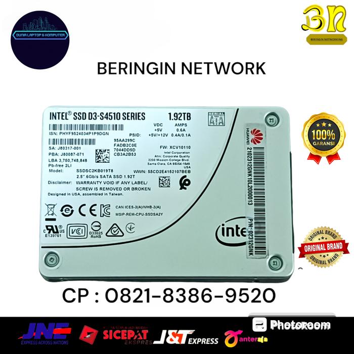 Jual SSD Enterprise intel D3-S4510 Capacity TB SSD server