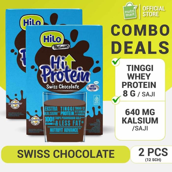 Gambar Twin Pack - Hilo Platinum Swiss Chocolate (12 Sch) - Susu Tinggi Kalsium Dengan Glukosamin & Omega 3 dari Wanela Outlet undefined Tokopedia