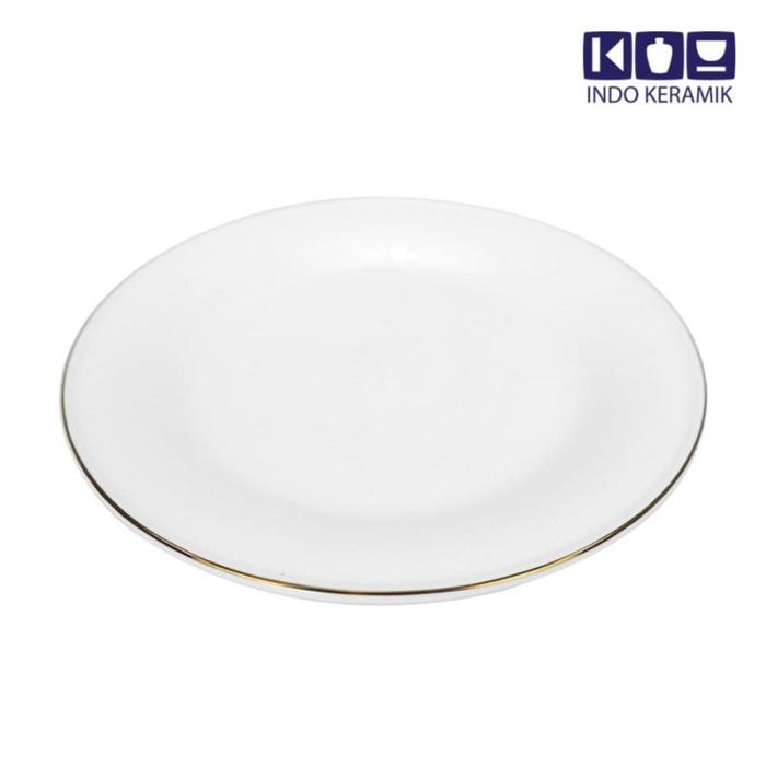 Gambar Piring Makan Ceper Lis Emas 9 Inchi (dia. 23 cm) | Gold Linning INDO KERAMIK - Lis Emas dari Danie olshop undefined Tokopedia