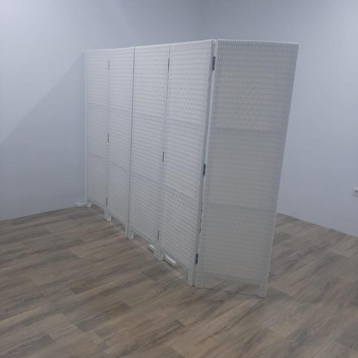 Gambar Partisi Sketsel Penyekat Ruangan Lipat portable Rotan Sintetis 5 pintu - Putih dari Siha Sintetis undefined Tokopedia