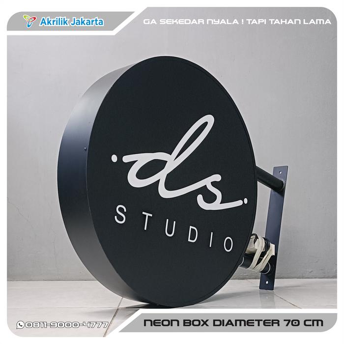 Gambar Neon Box LED | Neon Sign plat galvanis anti karat bulat 70cm  - 2 sisi - unit neon box dari Akrilik Jakarta Advertising undefined Tokopedia
