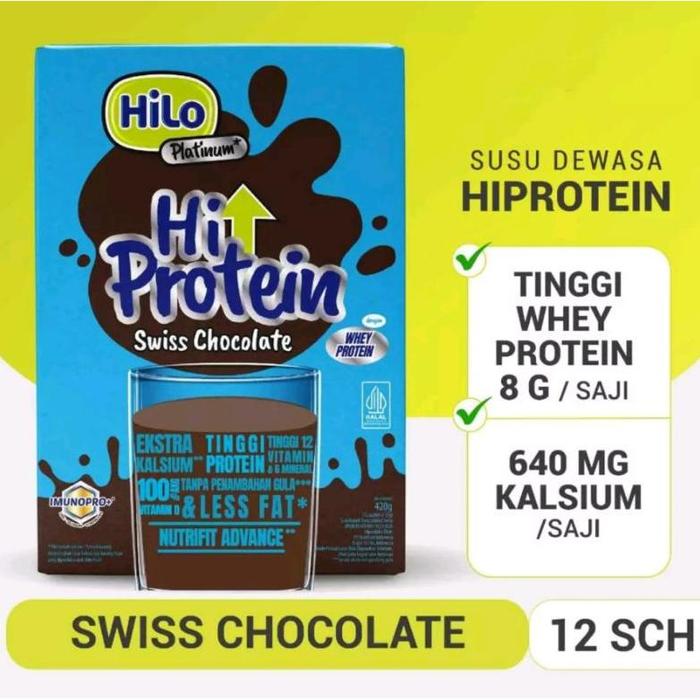 Gambar Hilo Platinum Swiss Chocolate ( 12 Sachet) 420 Gram - Susu Tinggi Kalsium dari Gerai Acacia undefined Tokopedia
