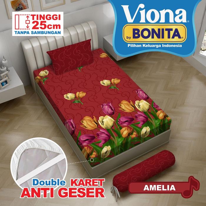 Gambar VIONA by Bonita Sprei Fitted Motif Minimalis Terbaru Single Size Uk. 120x200 Tinggi .25Cm - Maren dari Bonita Store Bekasi undefined 5 Tokopedia
