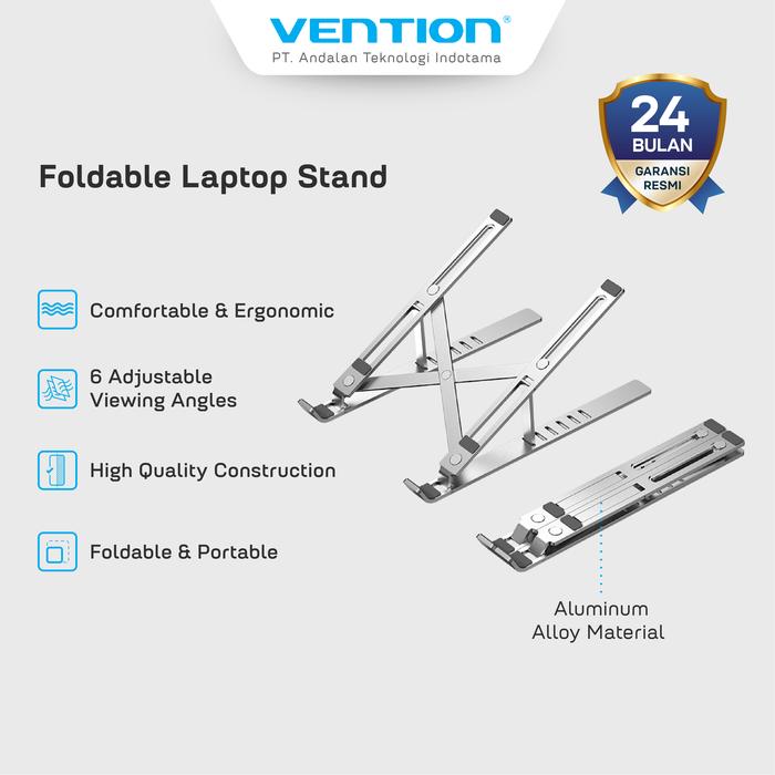 Gambar Vention Foldable Laptop Stand Silver - KDMI0 dari Vention By Andalan undefined Tokopedia