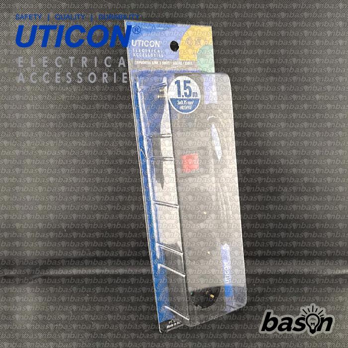 Gambar UTICON ST2388 BK Stop Kontak Hitam 3 Lubang + Kabel 1.5 Meter / 3 Meter - Power Extension Black 1.5M / 3M - 1.5 Meter dari Bason undefined Tokopedia