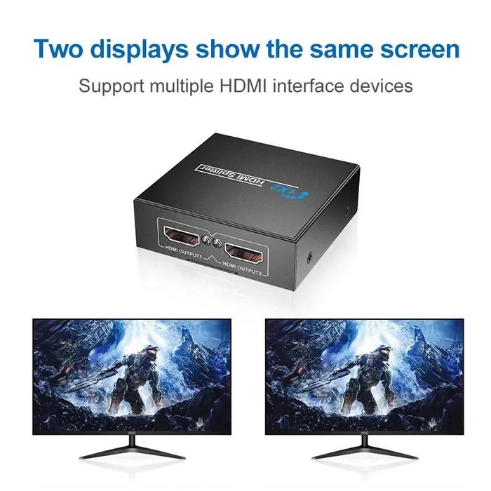 Jual HDMI Splitter 1 Input 2 Output Adapter Adaptor Dual Display ...
