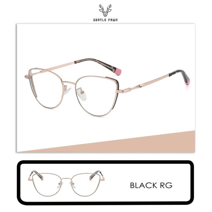 Gambar Gentle Fawn Kacamata Antiradiasi Blueray  Model Cat Eye Mata Kucing Fashion Wanita Trendy Bisa Minus Photocromic Bluecromic 702 - BLACK RG, BLUERAY NORMAL dari Gray Pink undefined Tokopedia