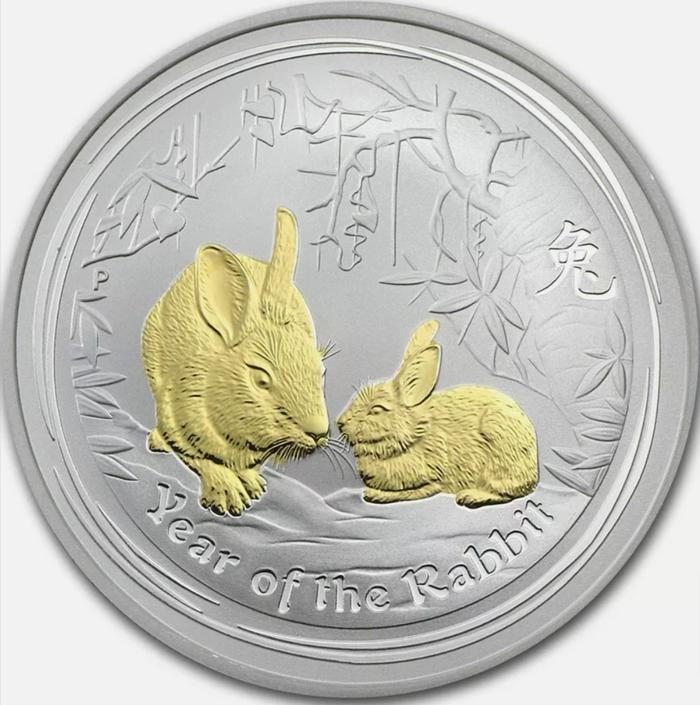 Gambar Koin Perak GOLD PLATED Australia Year of the Rabbit 2011 - 1 oz silver coin dari Toko Duit Sebelah undefined Tokopedia