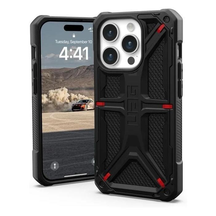 Gambar Case UAG Monarch Kevlar Military Tough Rugged Armor Slim Shockproof Compatible for Iphone 11 12 13 14 15 Pro Max - BLACK , IP 15  dari Inboxmobile undefined Tokopedia