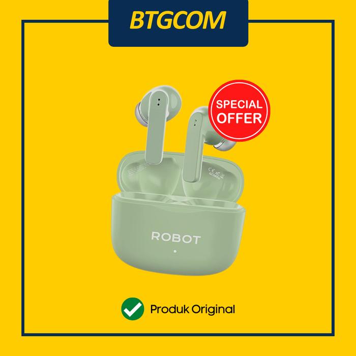 Gambar TWS ROBOT T70E ANC WIRELESS EARPHONE AIRBUDS SUPER DEEP BASS - Hijau dari btgcom undefined Tokopedia