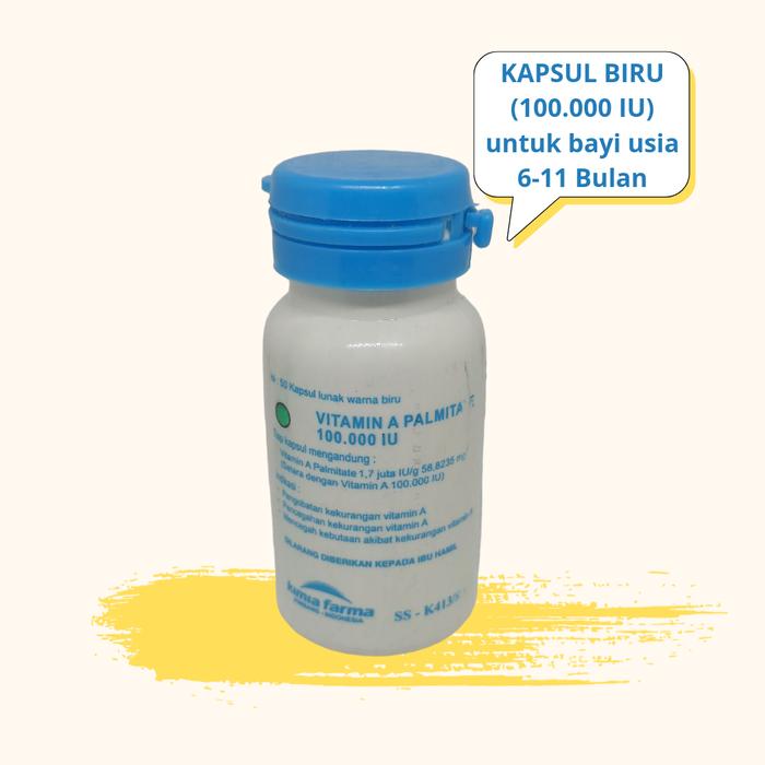 Gambar Vitamin A kapsul posyandu Merah dan Biru 200000 UI PERBOTOL - BOTOL BIRU dari Minico project undefined Tokopedia