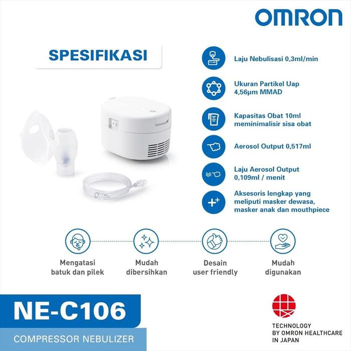 Gambar Omron Compressor Nebulizer Tipe - NEC 106 dari Grab n get2 undefined Tokopedia