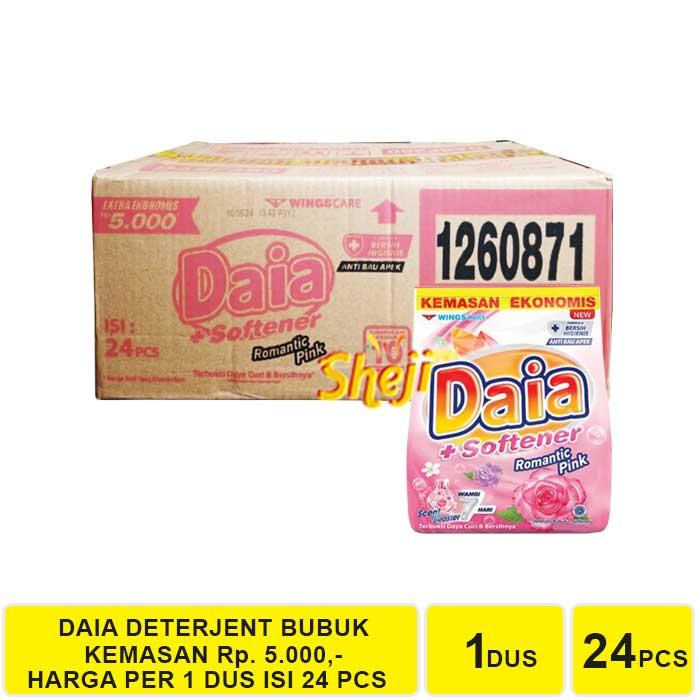 Gambar 1 DUS ISI 24 PCS DAIA DETERJEN BUBUK KEMASAN Rp. 5.000,- - PINK 5K 1 DUS dari Sheji undefined Tokopedia