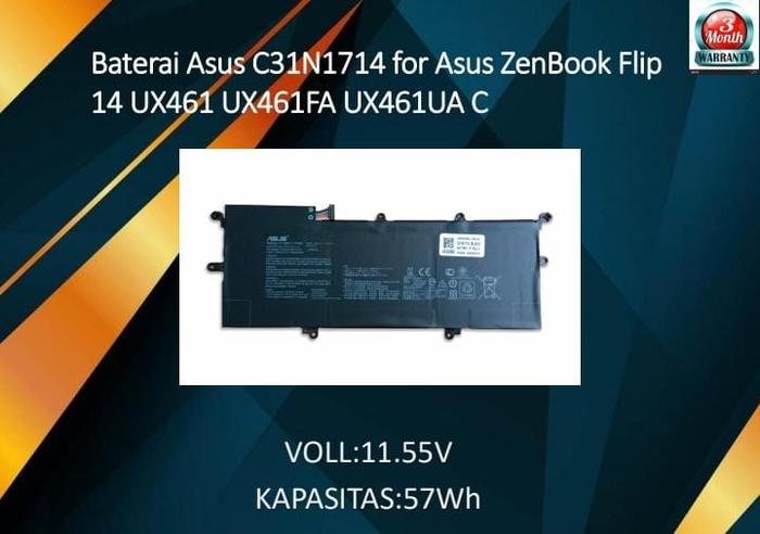 Jual Baterai Asus C31N1714 for Asus ZenBook Flip 14 UX461 UX461FA