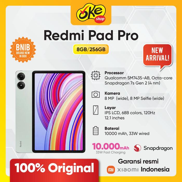 Gambar Xiaomi Redmi Pad Pro 8/256GB Garansi Resmi - Mint Green dari Okeshop Grand Indonesia undefined Tokopedia