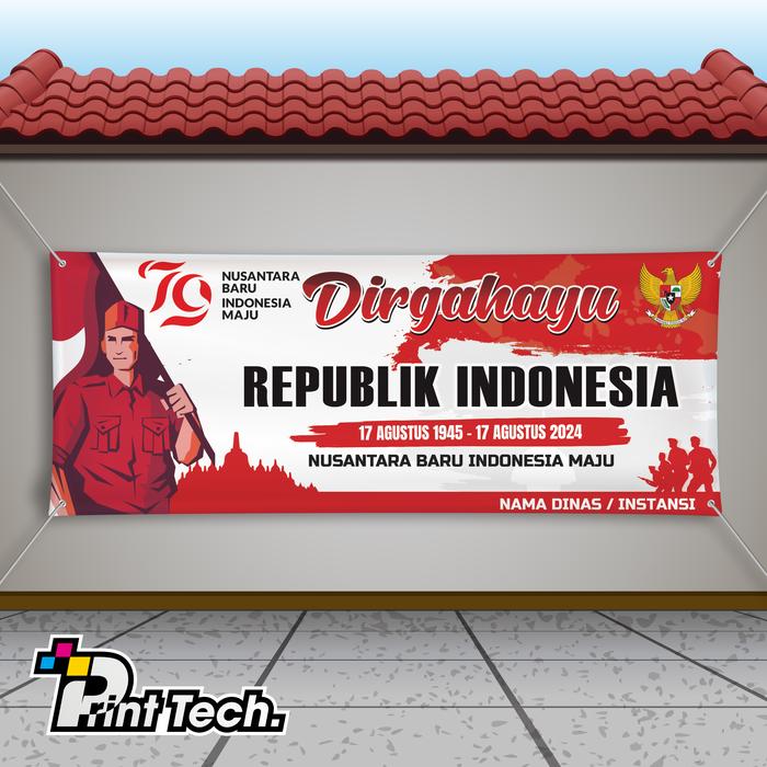 Gambar Cetak Baliho / Banner / Spanduk HUT RI - Model C, 2m x 1m dari Print Tech undefined Tokopedia