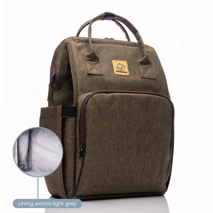 Gambar PAPAMAMA 1006 LONA tasperlengkapan bayi diaper bag - dark oak dari PAPAMAMA.CO.ID undefined Tokopedia