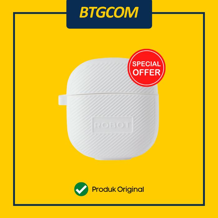 Gambar CASING TWS EARPHONE ROBOT T60 CASE KARET SILICON ORIGINAL WARNA GREEN/WHITE/BLACK - Putih dari btgcom undefined Tokopedia