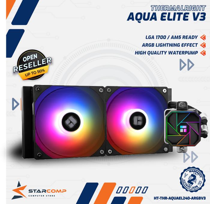 Gambar THERMALRIGHT AQUA ELITE 240 Black / White V3 ARGB CPU AIO Liquid Water Cooling - Hitam dari Starcomp Origin undefined Tokopedia