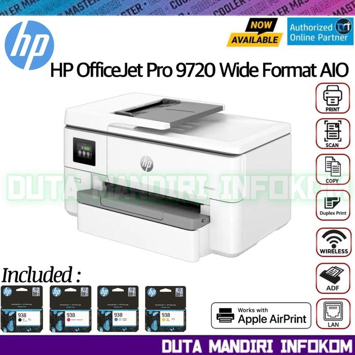 Gambar HP OfficeJet Pro 9720 9730 - Wide Format All in One Duplex Wireless ADF Printer Office Jet A3 - PRO 9720  dari Duta Mandiri Infokom undefined Tokopedia