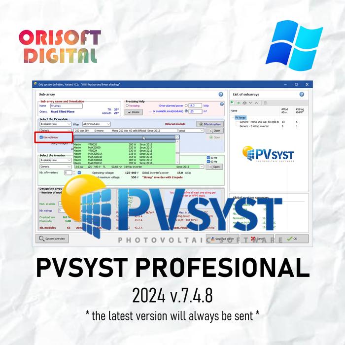 Gambar Software PVsyst 7.4.0 Pro Full Lifetime PVsyst Protovoltaic dari orisoft digital undefined Tokopedia