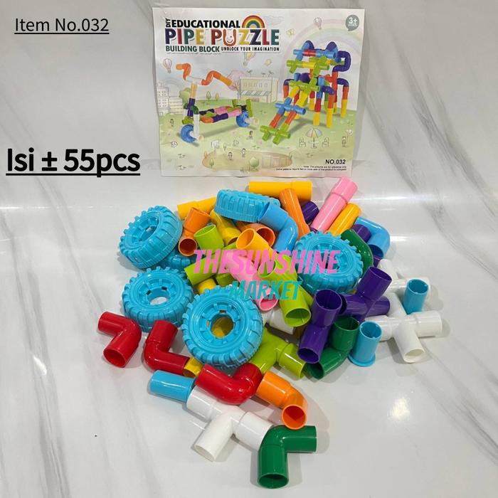 Gambar Mainan Edukasi Anak Puzzle Pipa VDS 50pcs Tas VDS050P-TAS Block Puzzle - Kemasan Kantong dari Thesunshine Market undefined Tokopedia