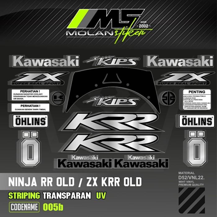 Gambar Decal Sticker Striping Variasi Transparan Uv ZX KRR CBU Ninja Rr Old 2004/2005 Striping Ori Standar Transparan Uv ZX KRR Old CBU Ninja Rr Old Build Up Sticker Set Perhatian Rangka Superkips Sticker Lis Striping Ninja Rr Old SE LE Zx Krr Cbu Silver - B dari MOLAN Stikerr undefined Tokopedia