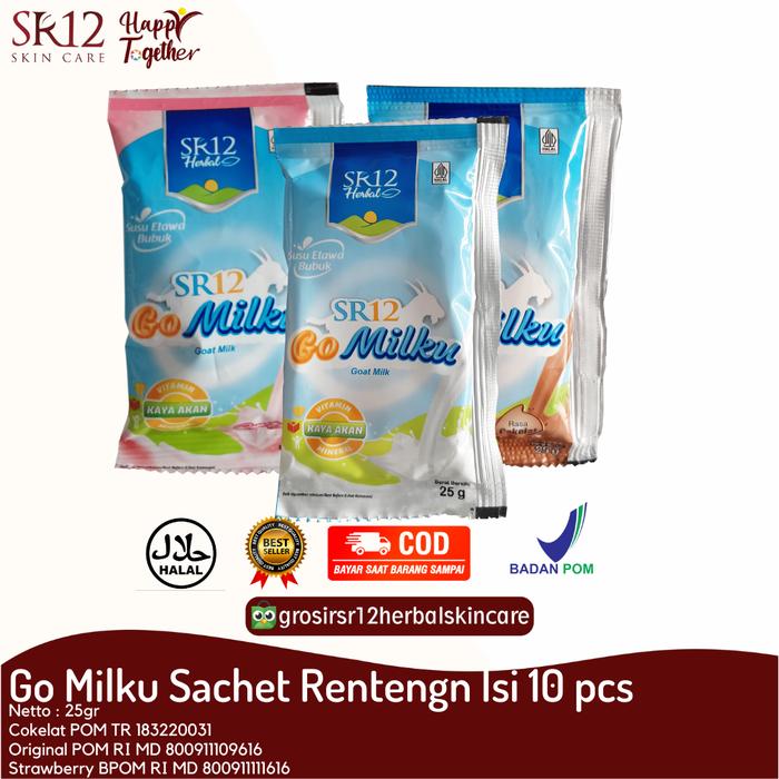 Gambar Go Milku Sachet SR12 / Susu Sachet / Susu Kambing Etawa / Menjaga Kesehatan - Original dari grosirsr12herbalskincare undefined Tokopedia