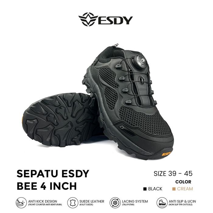 Gambar Sepatu Tali Putar/Sepatu Putar Esdy BEE 4inc/Sepatu Hiking outdoor - Hitam, 40 dari DELTA 86 undefined Tokopedia