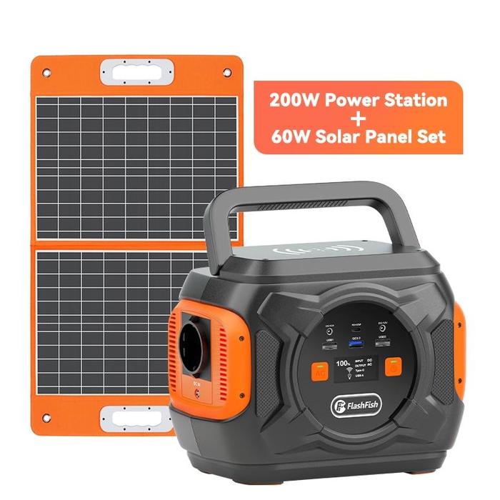 Gambar 260W/300W | Flashfish Genset Mini Portable Solar Portable Power Station Camping Solor Cell Power bank Besar - A301+60W Panel dari CV AMP II undefined Tokopedia