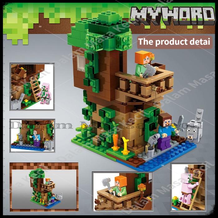 Gambar Mainan Balok Minecraft -Roblox My world Mainan Anak Block -Roblok Minecraft Bangunsusun Model - Tree House dari Tokorizy undefined Tokopedia
