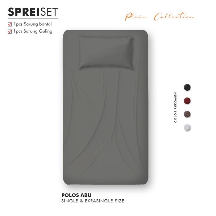 Gambar Sprei Sudut Karet Polos Aesthetic 100x200 Tinggi 15/20/25/30 - Abu, 15cm dari Bedroomstoreid undefined Tokopedia