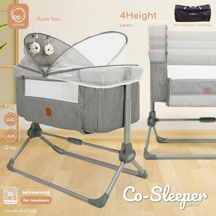 Gambar Babyelle Co Sleeper 2in1 Side By Side Bassinet Baby Bed BE 916 - Grey dari Babyelle Indonesia undefined Tokopedia
