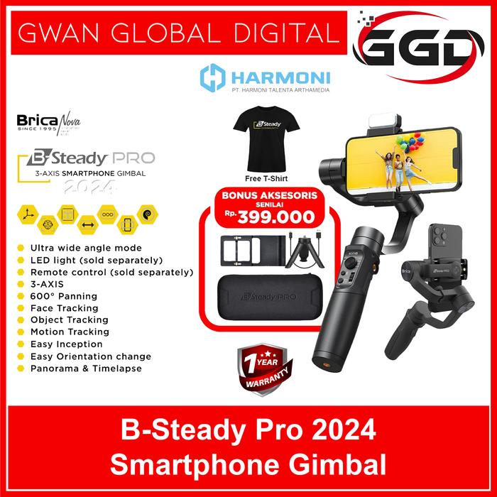 Gambar Brica B-Steady 2023 BSteady PRO 3 Axis Smartphone Gimbal Stabilizer HP - PRO 2024 dari Gwan Global Digital undefined Tokopedia
