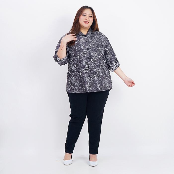Gambar KEMEJA WANITA JUMBO BIG SIZE SHAKILA 06 XXL XXXL LD 120cm BAJU HAMIL KERJA KANTOR PESTA KASUAL MENYUSUI LENGAN PANJANG KERAH KANCING KEKINIAN MODIS ELEGAN TRENDY KECE MODEL TERBARU PEREMPUAN CEWEK GEMUK GENDUT BESAR PLUSSIZE EXECUTIVE MEWAH MURAH TERMURAH - BLACK dari CBTKPED undefined Tokopedia