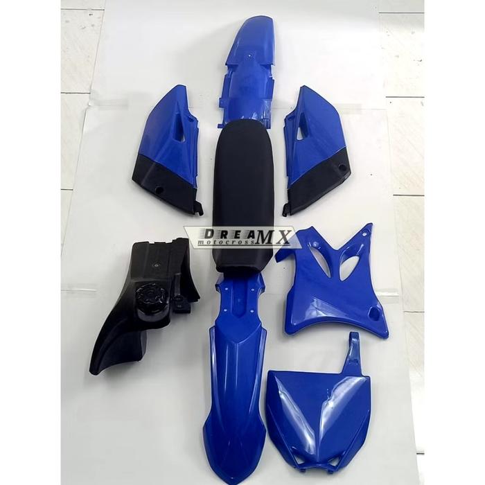 Gambar Body fullset yz 85 new body set trail bebek modifikasi yz85 new - Biru, tangki hitam dari DREAMX undefined Tokopedia