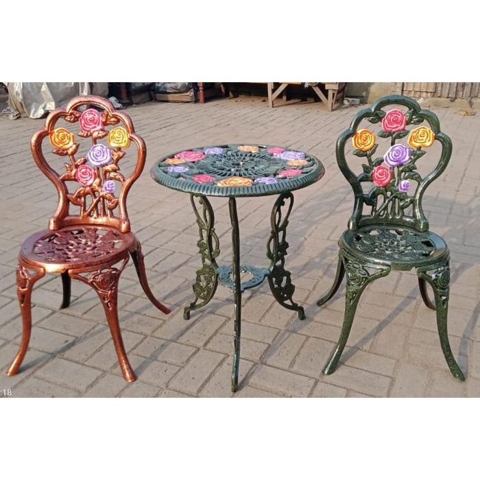 Gambar KURSI TERAS KURSI HALTE KURSI BESI KURSI TAMAN ENGLISH ROSE STOREMAJA - 2 kursi 1 meja. dari STOREMAJA AST undefined Tokopedia