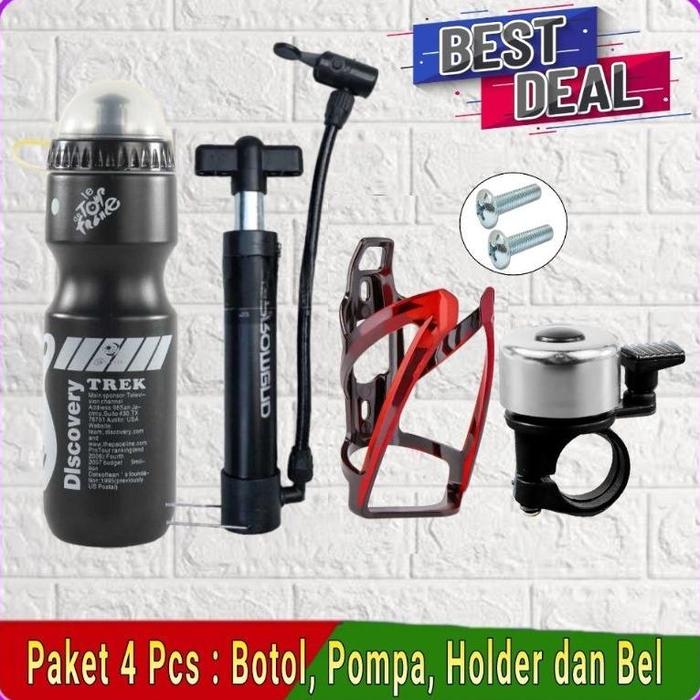 Gambar Paket 4 Pcs Aksesoris Sepeda berkualitas - PAKET POMPA dari Kristan Store.ID undefined Tokopedia