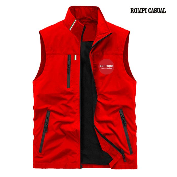Gambar COD - Rompi Motor Pria Ojol Grab bahan anti air anti angin ready size Jumbo realpict Bisa CUstom/Request Logo | Grab Vest | Rompi Outdoor,rompi oudoor terbaru terlaris Gojek - Merah, L dari Aurelzai_shop undefined Tokopedia