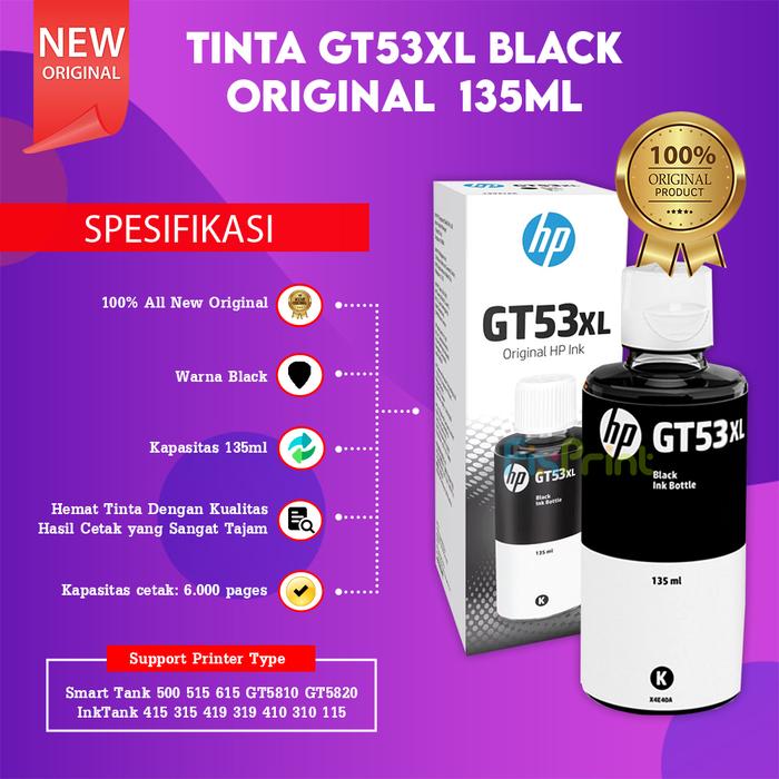 Gambar Tinta HP GT51 GT53 Printer GT5810 GT5820 Ink Tank 115 315 415 319 419 - BLACK | NO BOX dari FixPrint Indonesia undefined Tokopedia