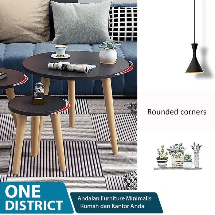 Gambar Meja Tamu Bulat Minimalis 50cm Meja Bundar Milenial - MEJA BULAT TERAS Scandinavian meja bundar ruang tamu Murah Terbaik - Hitam, DIAMETER 40 CM dari DOMORE STORE undefined Tokopedia